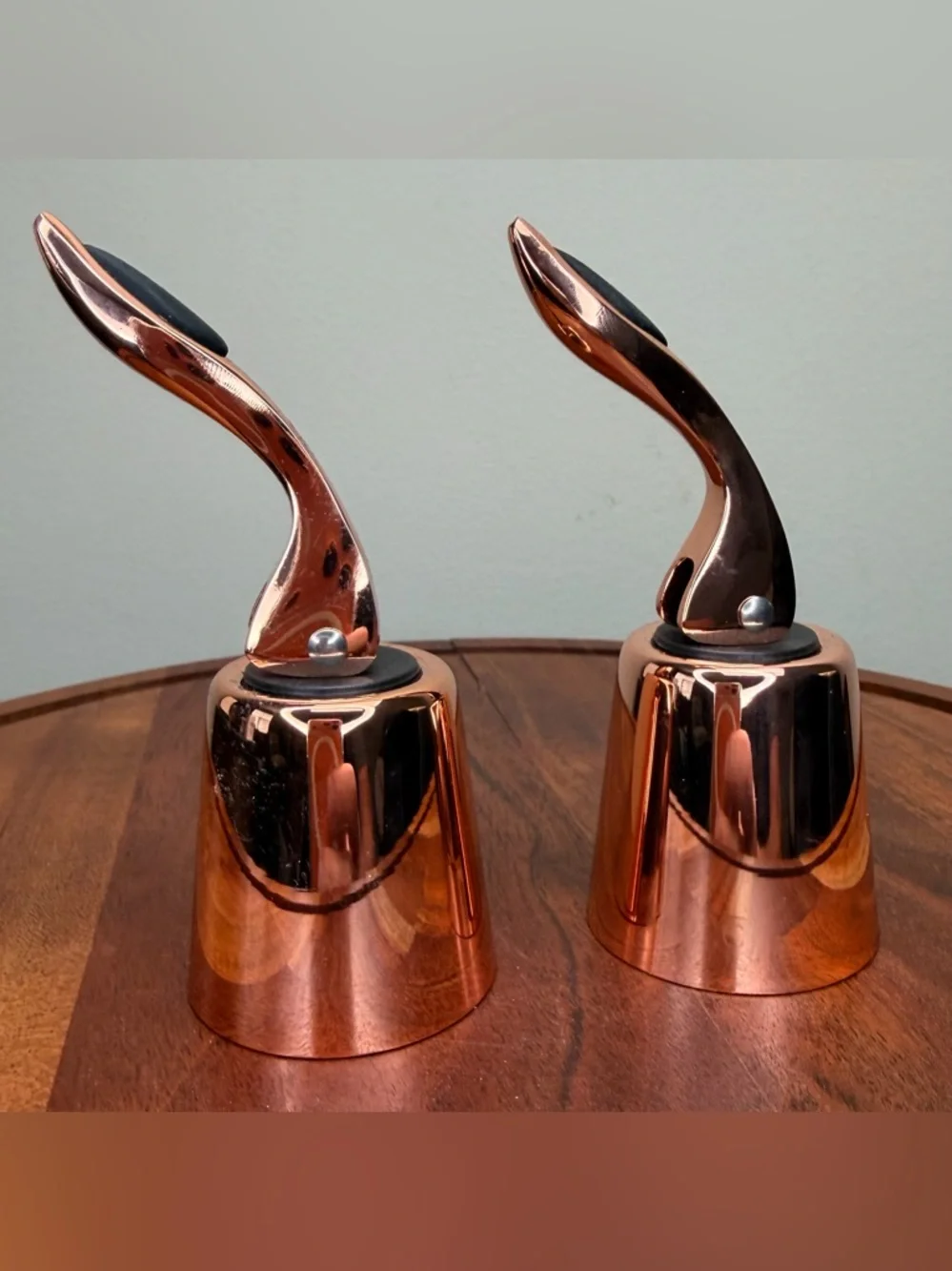 OGGI Copper-Plated Wine Bottle Stoppers, Set of 2
